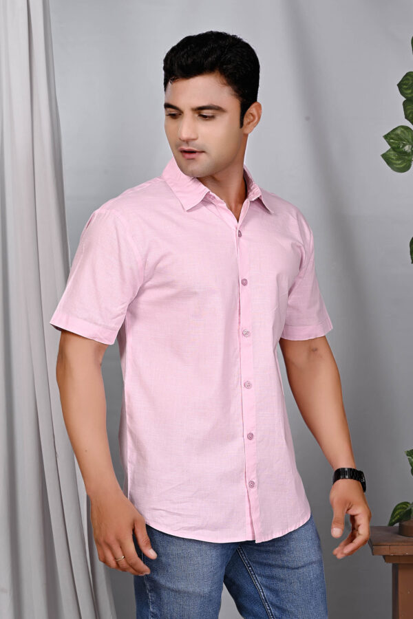 Blush Harmony Linen-Cotton Shirt