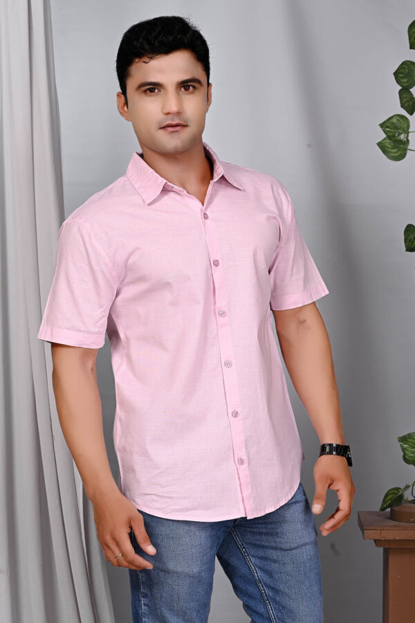 Blush Harmony Linen-Cotton Shirt